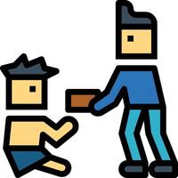 A man giving a box to another man vector