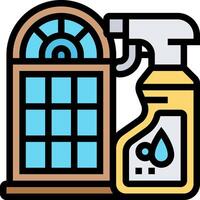 A window cleaner and a bottle of water vector
