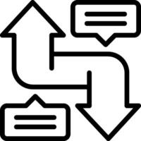 A black and white image of a three - way arrow vector