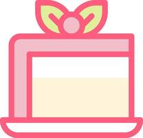 Cake icon with a pink bow vector
