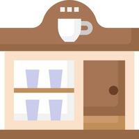 A coffee shop with a cup on the shelf vector