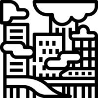 A city skyline with buildings and clouds vector