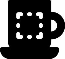 A black and white coffee cup icon vector
