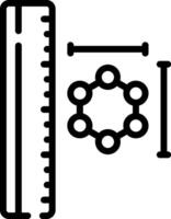 A ruler and a circle with a circle inside it vector