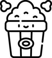 A black and white drawing of a popcorn bucket vector