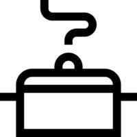 A black and white icon of a pot with a lid vector