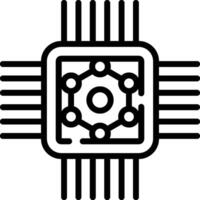 A black and white image of a computer chip vector