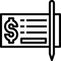 A check with a pen and dollar sign vector