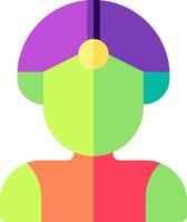 A colorful avatar with a hat on vector