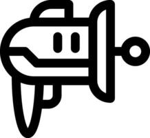 A black and white icon of a gun vector