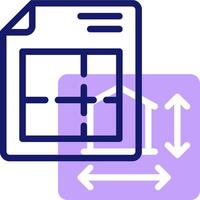 A blue and purple icon with a house and a building vector