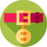 A flat icon of a dog collar with a bell vector