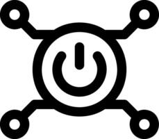 A black and white icon of a power switch vector