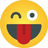A yellow emoticion with a tongue sticking out vector