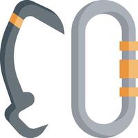 A pair of carabines and a hook on a white background vector