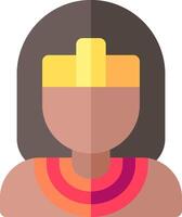 A woman with a yellow headband and a red scarf vector
