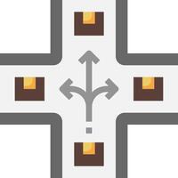 A cross with a yellow arrow pointing to the right vector