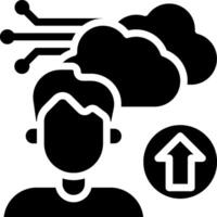 A man with a cloud and an arrow pointing up vector