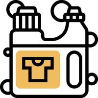 A bottle with a yellow label on it vector