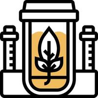 A jar with a leaf in it and two tubes vector