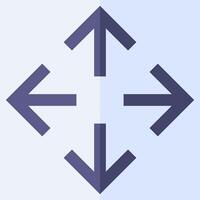 A blue arrow pointing to the left and right vector