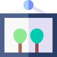 Two trees are in a frame with a blue dot vector