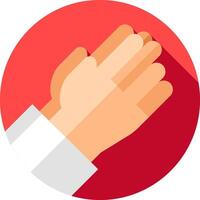 Two hands clapping on a red circle vector