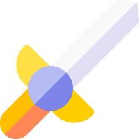A sword with a blue and yellow handle vector