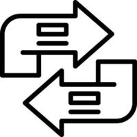 Two arrows pointing to each other in a line vector