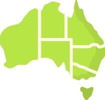 Australia map with green areas vector