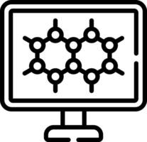 A computer screen with a molecule on it vector