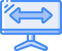A computer monitor with an arrow pointing to the right vector