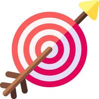 A red and pink target with an arrow in it vector