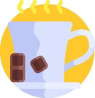 A cup of coffee with chocolate on it vector