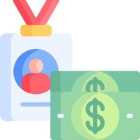 A wallet with money and a v - card vector