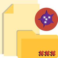 File folder icon with a virus icon vector
