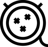 A black and white icon of a clock with crosses vector