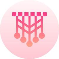 A pink and white icon with a string of lights vector