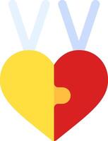 A heart with two pieces of puzzle vector