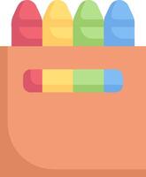 A colorful bag with four crayons inside vector