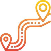 A map with a pin pointing to a location vector