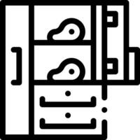 A black and white image of a cabinet with a drawer vector