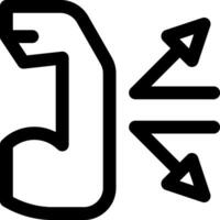 A phone icon with arrows pointing to the left vector