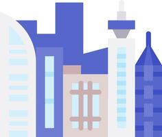 A cityscape with buildings and a clock tower vector