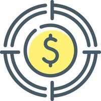 A target with a dollar sign in the center vector