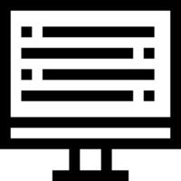 A computer monitor with a black and white icon vector