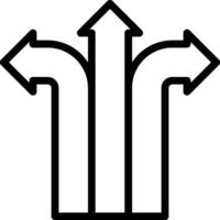 A black and white image of three arrows pointing in different directions vector