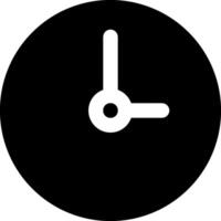 A black and white clock icon on a white background vector