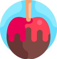 An apple with a stick on top of it vector