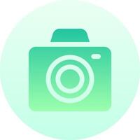 A green camera icon on a white background vector